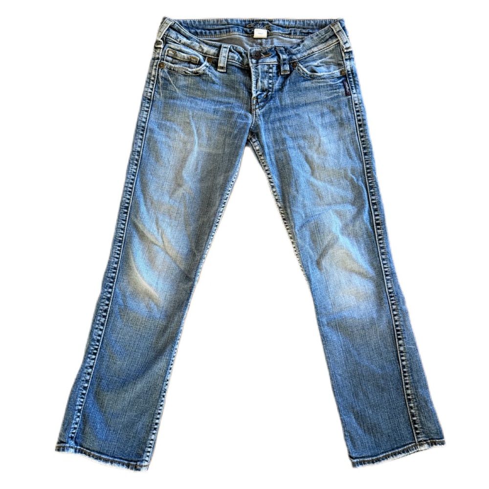 Silver Jeans Co Frances Low Rise Capri Denim Jeans Distressed Y2K - 27
